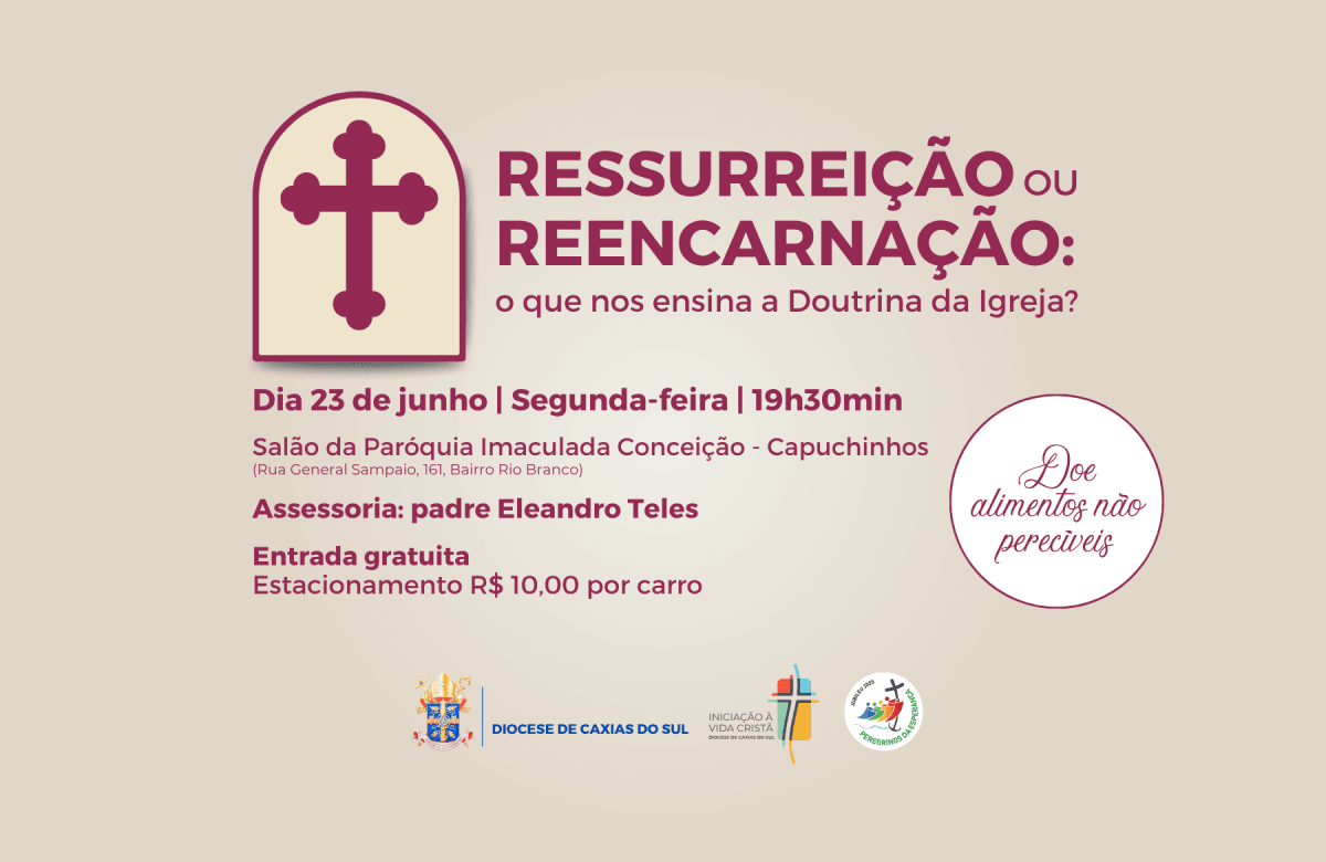 Foto de capa da notícia Preparado para pais e famílias da Catequese da Diocese de Caxias do Sul, encontro irá refletir sobre ressurreição e reencarnação
